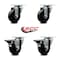 Service Caster 3.5'' Phenolic Wheel Swivel Top Plate Caster Set with 2 Posi Brakes, 4PK SCC-20S3514-PHR-2-PLB-2 - alternate 2